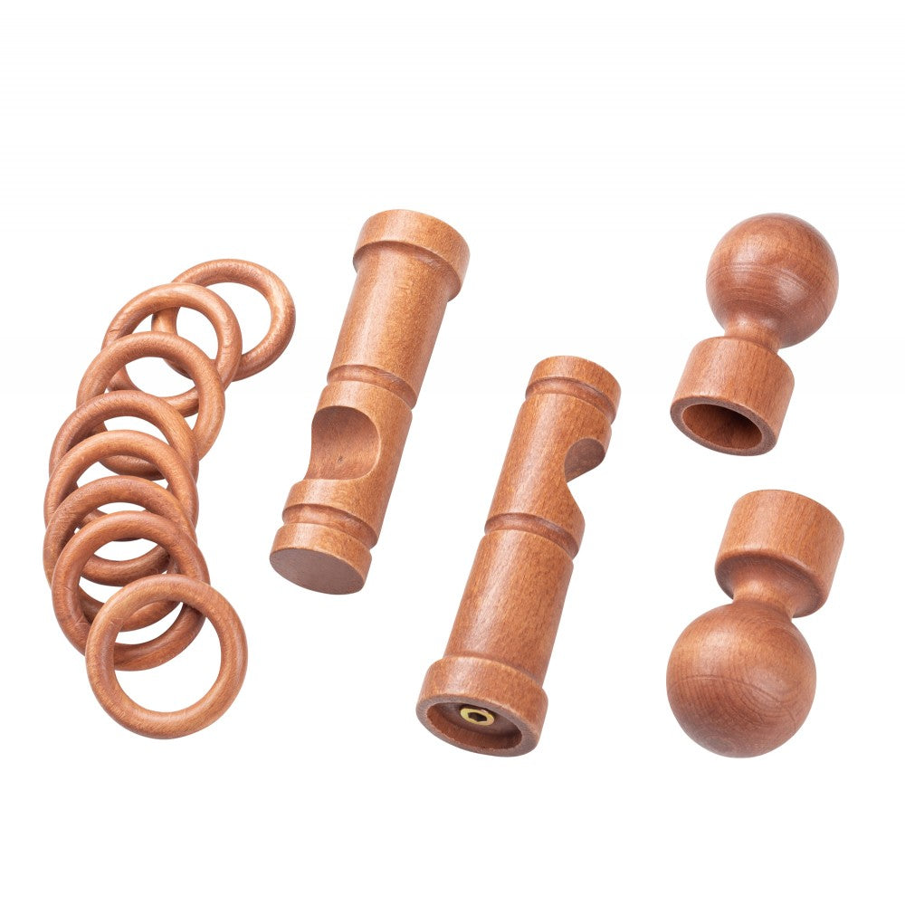 Galerie simpla lemn masiv Giro, consola moderna, nuanta cires, 360 cm - KIT COMPLET
