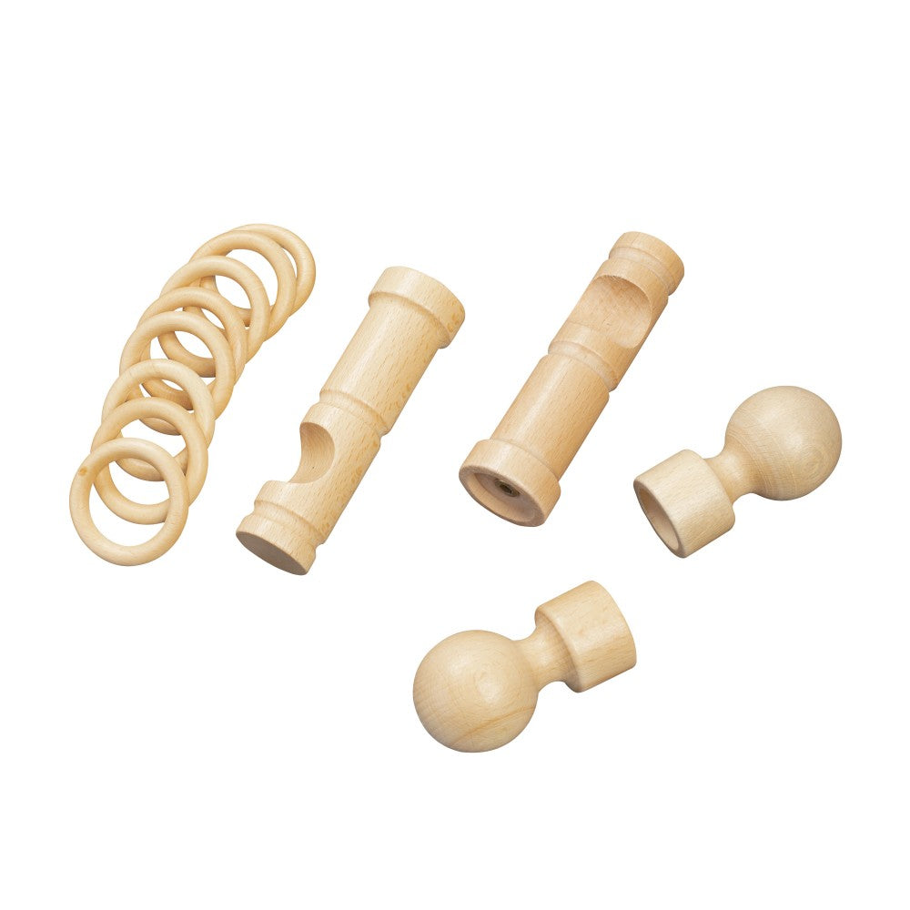 Galerie simpla lemn masiv Giro, consola moderna, nuanta natur, 400 cm - KIT COMPLET