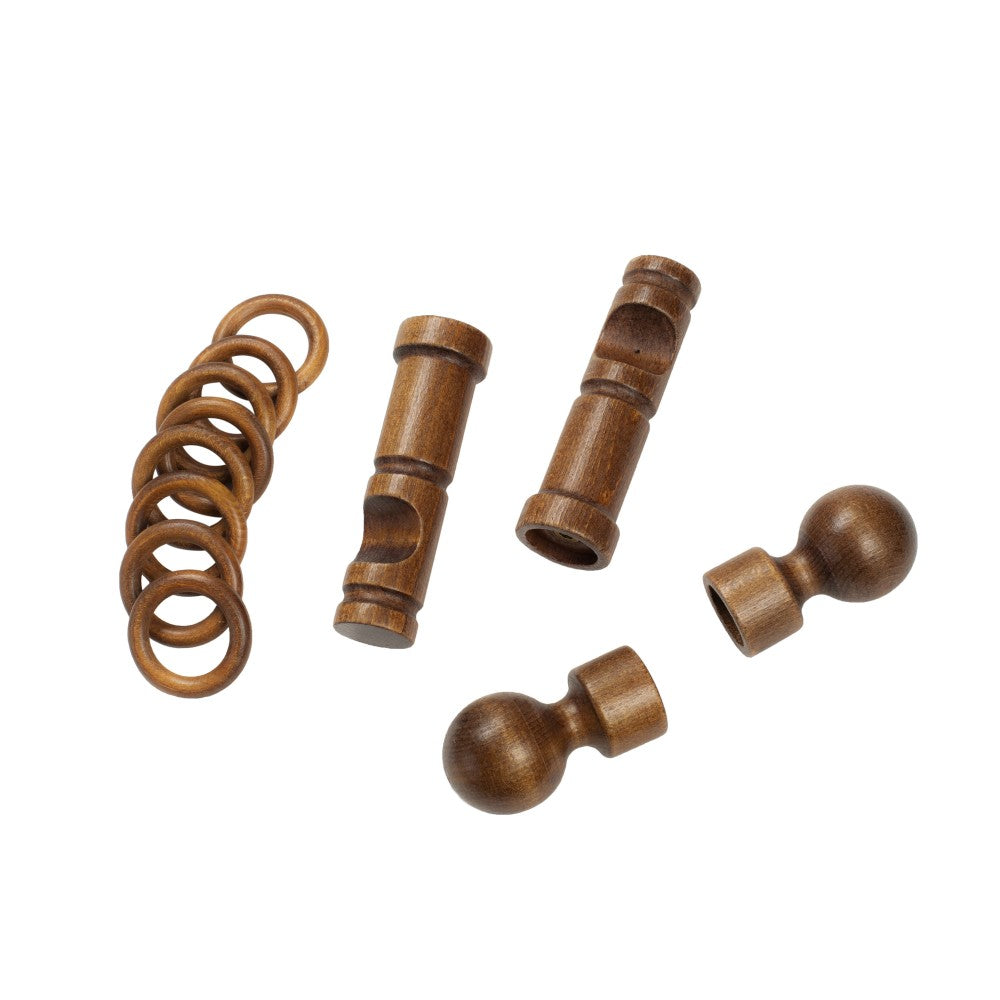 Simple solid wood gallery Giro, modern console, walnut shade, 400 cm - COMPLETE KIT