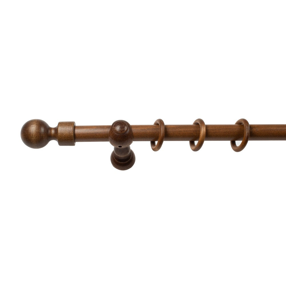 Galerie simpla lemn masiv Giro, consola clasica, nuanta nuc, 260 cm - KIT COMPLET