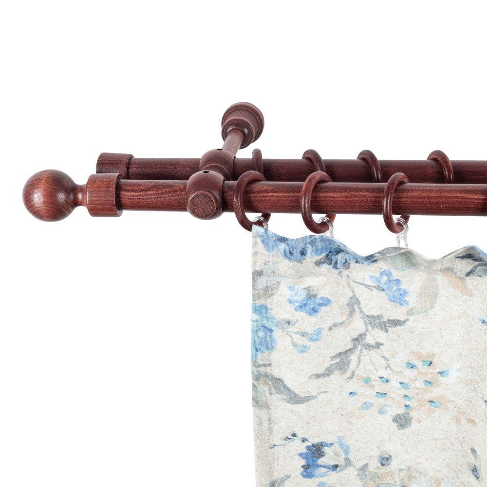 Galerie dubla lemn masiv Giro, nuanta mahon, 120 cm - KIT COMPLET