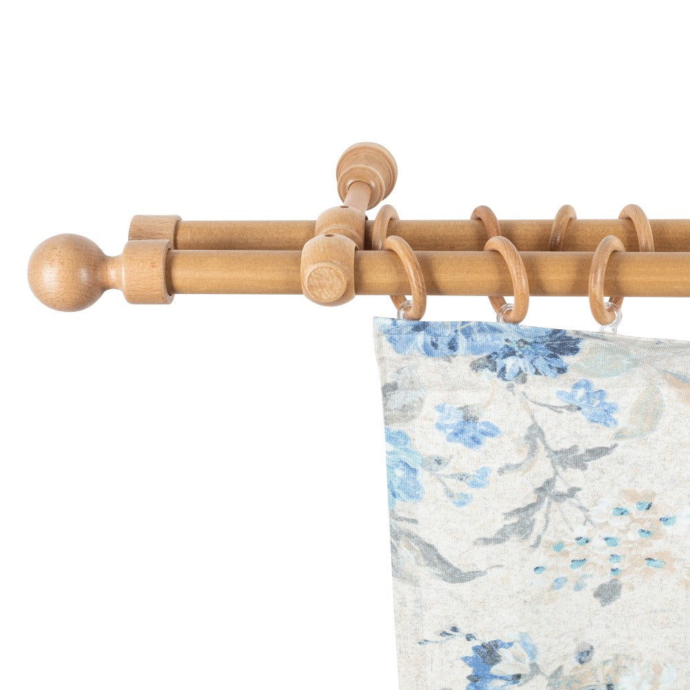 Galerie dubla lemn masiv Giro, nuanta stejar, 180 cm - KIT COMPLET