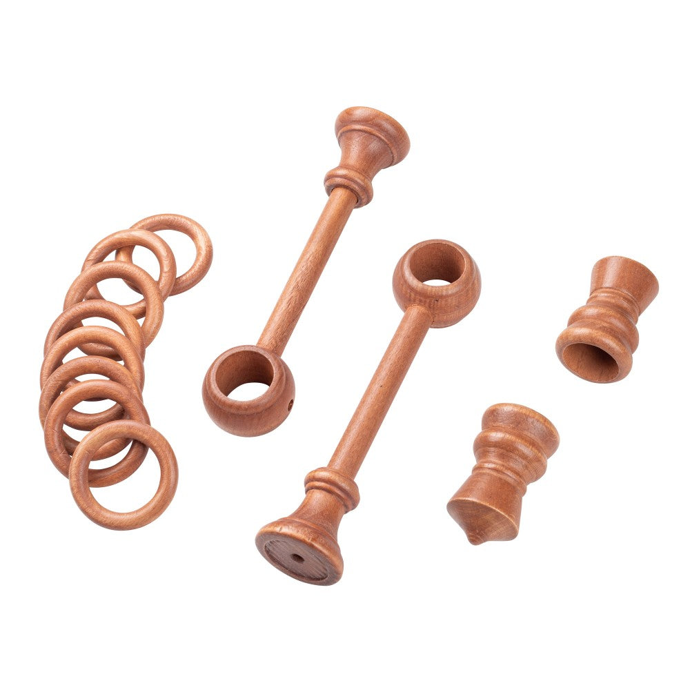 Galerie simpla lemn masiv King, consola standard, nuanta cires, 200 cm - KIT COMPLET