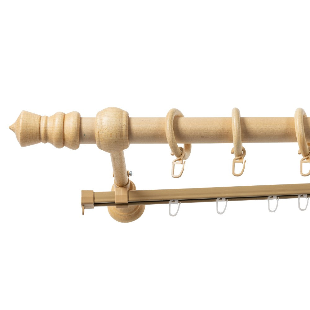 Simple solid wood gallery King, natural shade, 120 cm - U-RAIL INCLUDED