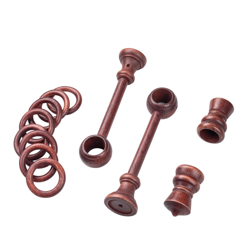 Galerie simpla lemn masiv King, consola standard, nuanta mahon, 280 cm - KIT COMPLET