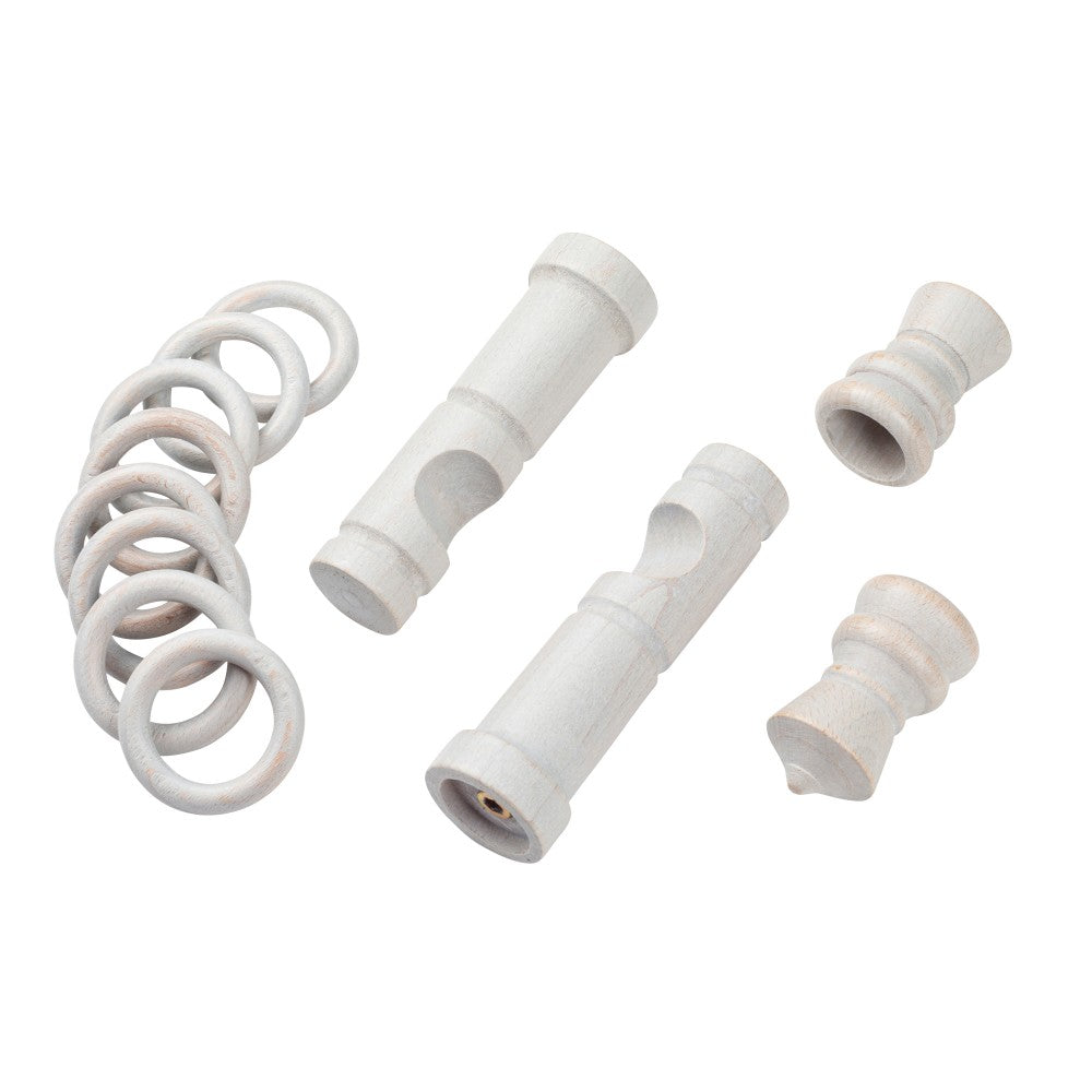 Galerie simpla lemn masiv King, consola moderna, nuanta gri-antic, 120 cm - KIT COMPLET