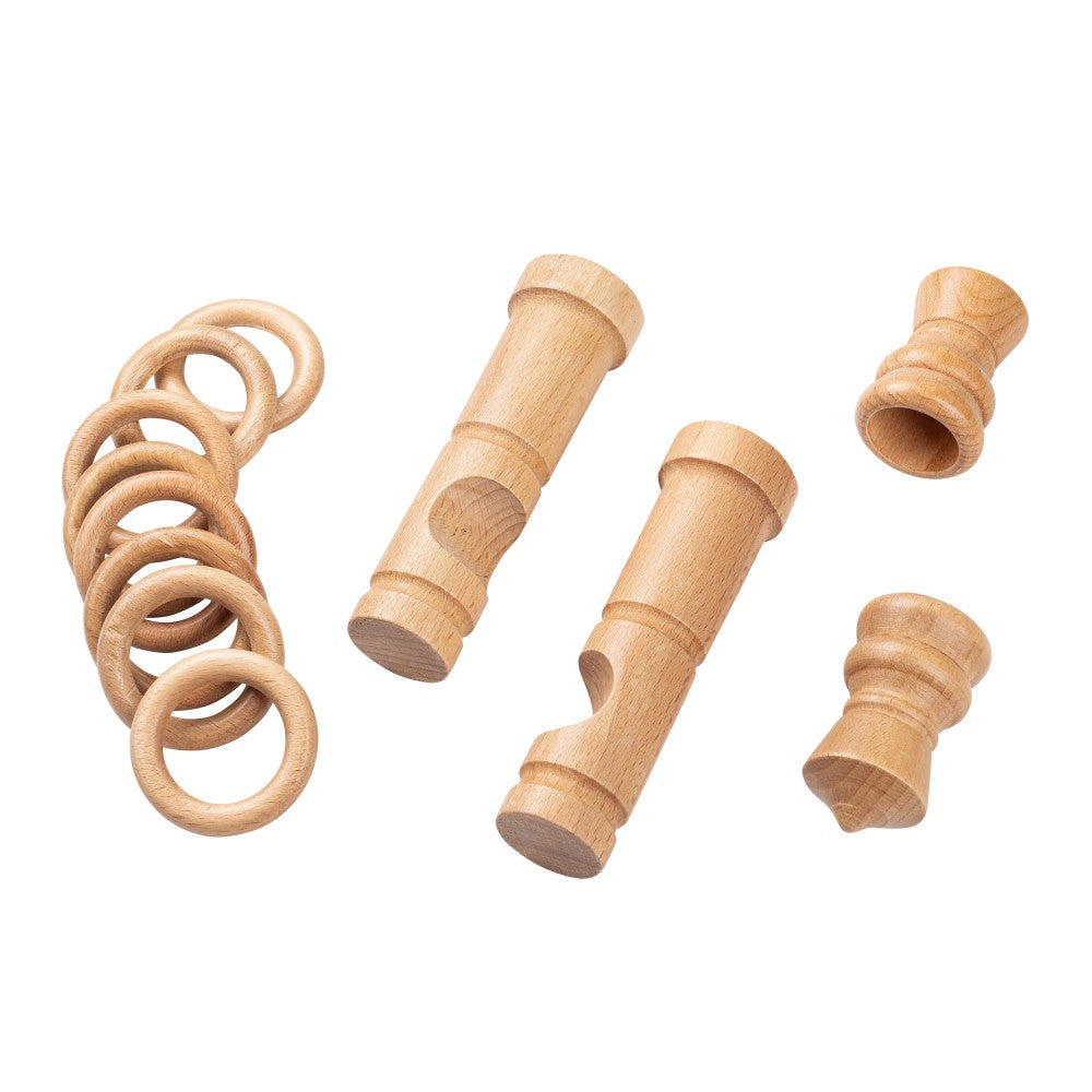 Galerie simpla lemn masiv King, consola moderna, nuanta stejar, 360 cm - KIT COMPLET