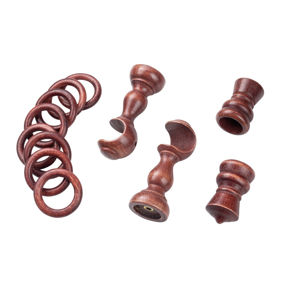 Galerie simpla lemn masiv King, consola clasica, nuanta mahon, 220 cm - KIT COMPLET