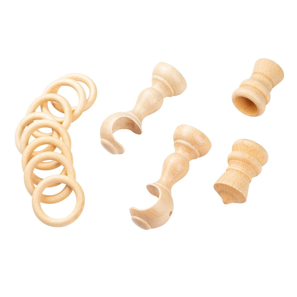 Galerie simpla lemn masiv King, consola clasica, nuanta natur, 240 cm - KIT COMPLET