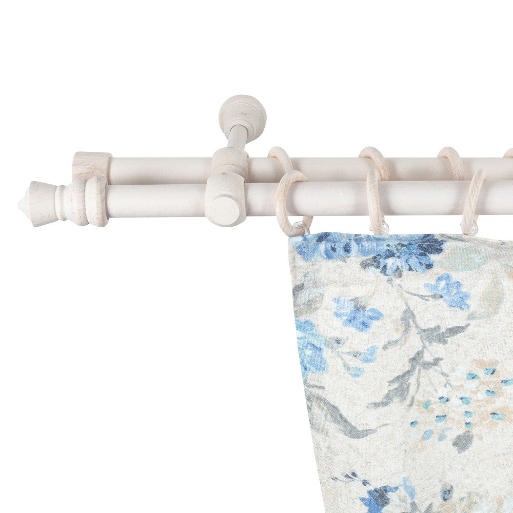 Galerie dubla lemn masiv King, nuanta alb-antic, 180 cm - KIT COMPLET