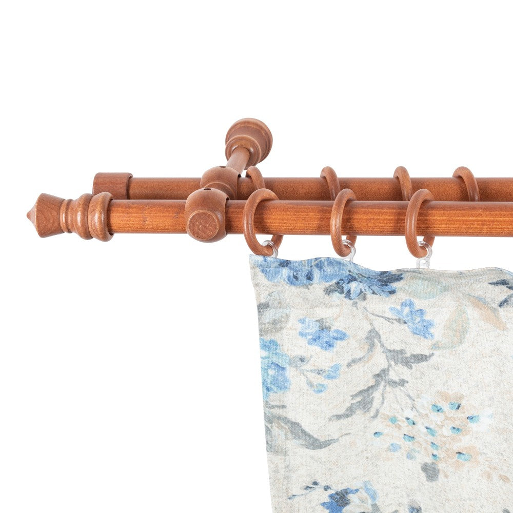 Galerie dubla lemn masiv King, nuanta cires, 400 cm - KIT COMPLET