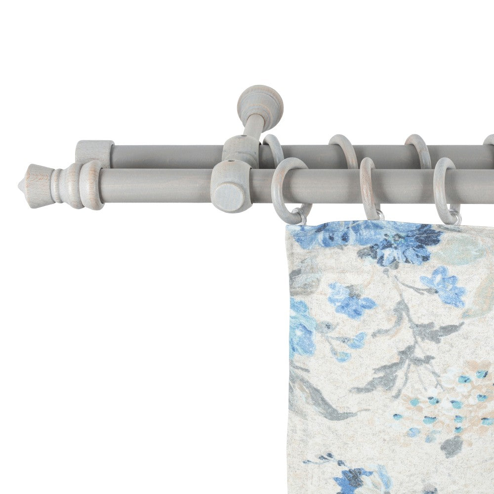 Galerie dubla lemn masiv King, nuanta gri-antic, 280 cm - KIT COMPLET