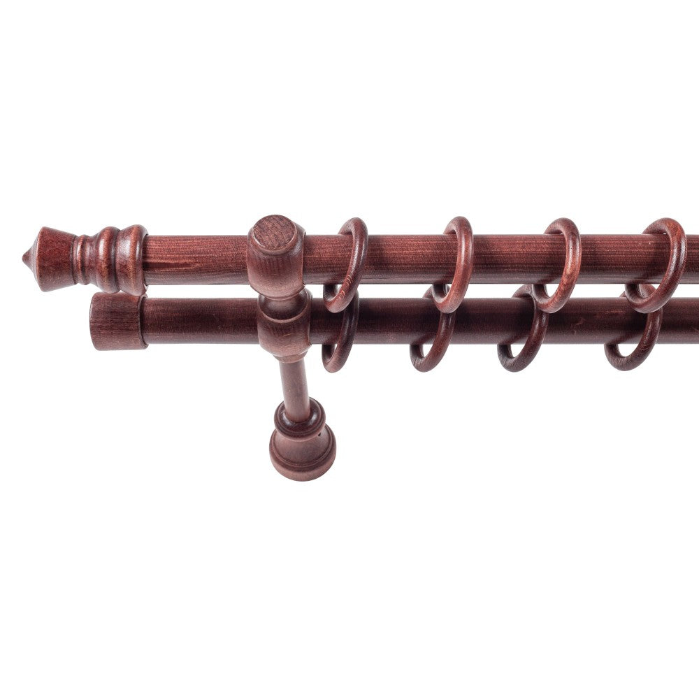 Galerie dubla lemn masiv King, nuanta mahon, 320 cm - KIT COMPLET