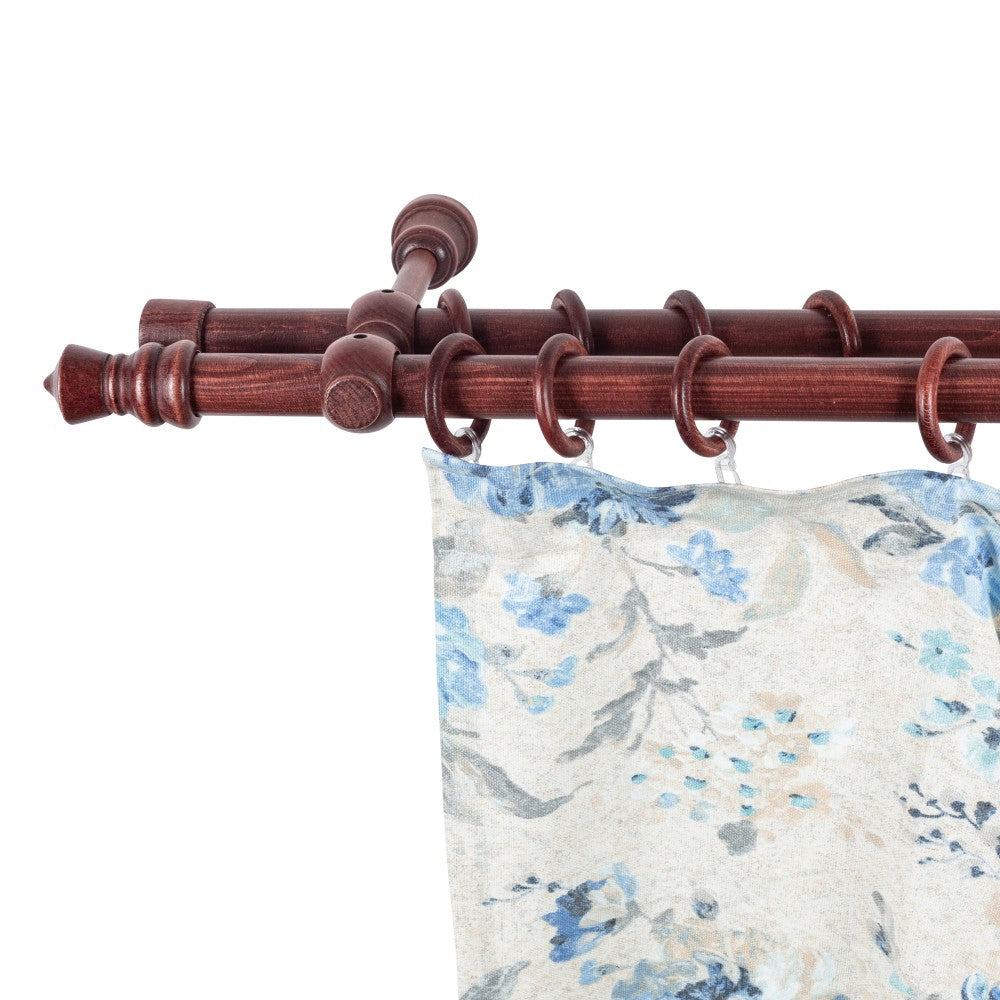 Galerie dubla lemn masiv King, nuanta mahon, 180 cm - KIT COMPLET