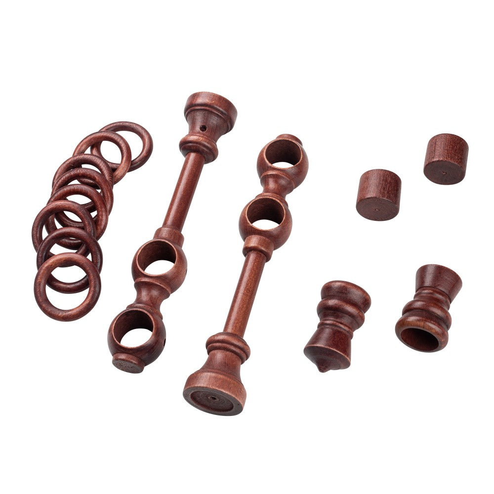 Galerie dubla lemn masiv King, nuanta mahon, 180 cm - KIT COMPLET