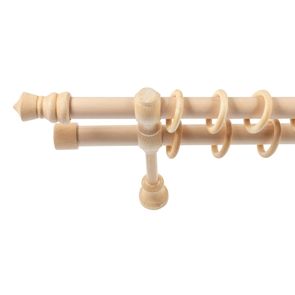 Galerie dubla lemn masiv King, nuanta natur, 140 cm - KIT COMPLET