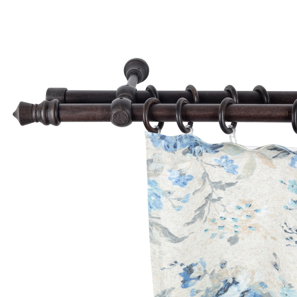 Galerie dubla lemn masiv King, nuanta wenge, 220 cm - KIT COMPLET