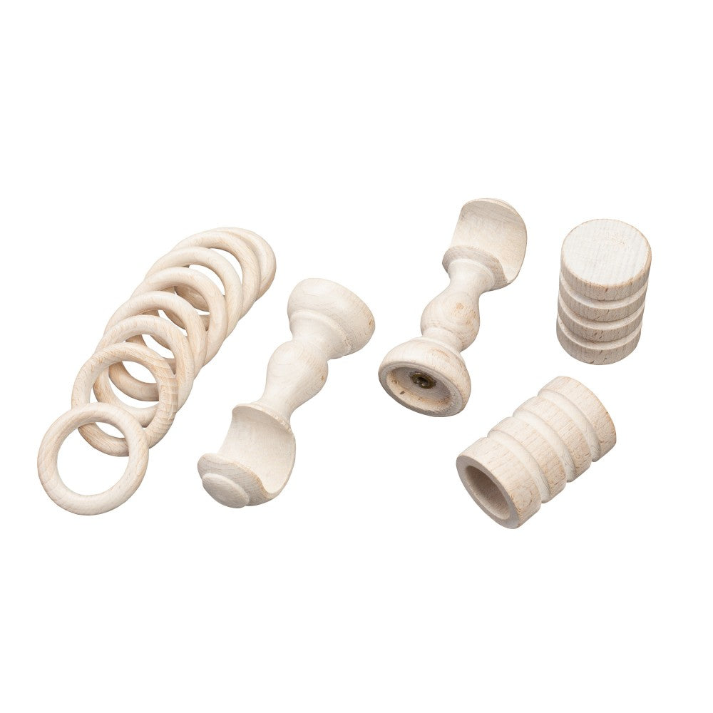Galerie simpla lemn masiv Pisa, consola clasica, nuanta alb-antic, 220 cm - KIT COMPLET