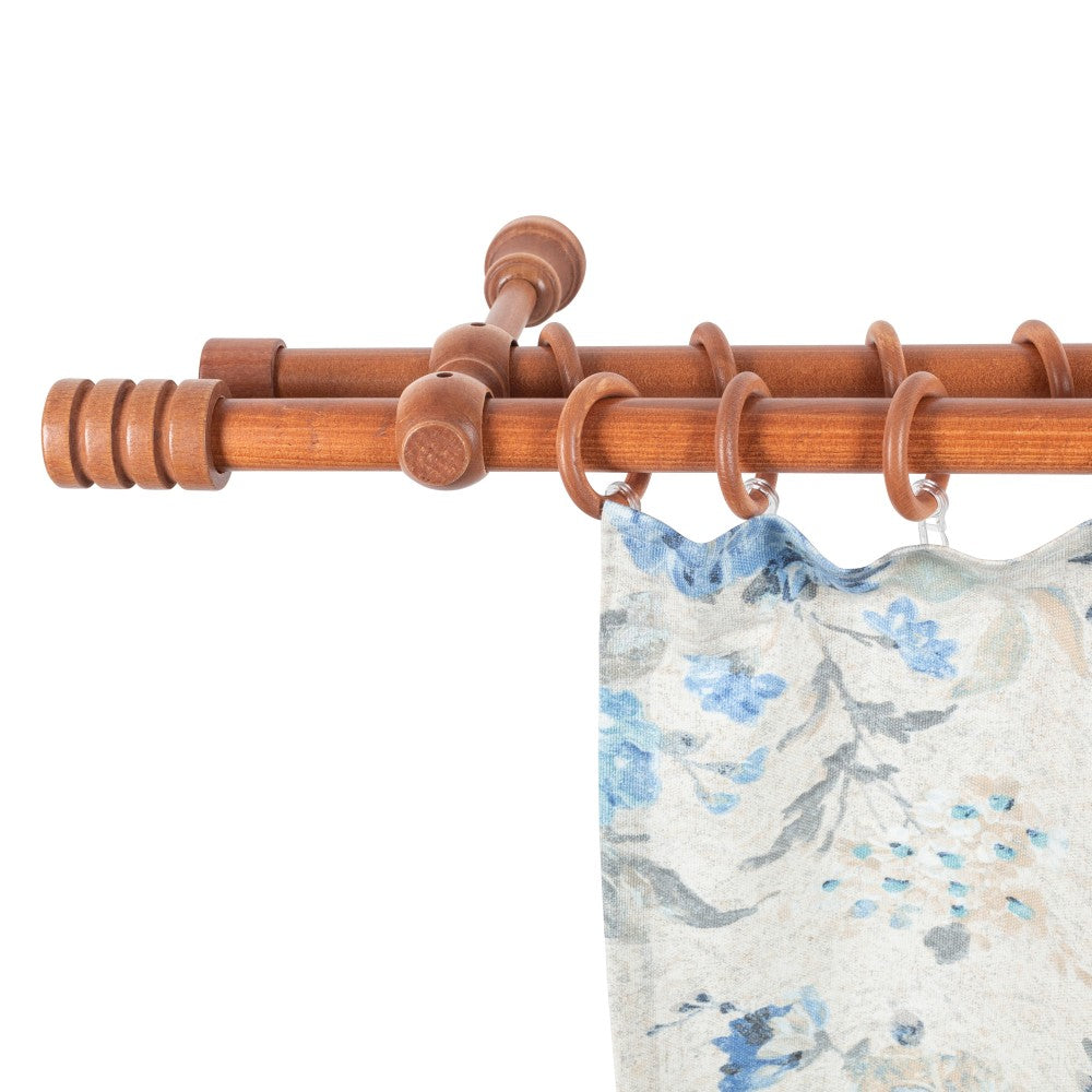 Galerie dubla lemn masiv Pisa, nuanta cires, 120 cm - KIT COMPLET