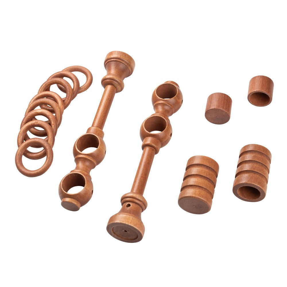 Galerie dubla lemn masiv Pisa, nuanta cires, 360 cm - KIT COMPLET