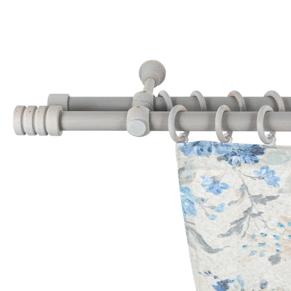 Galerie dubla lemn masiv Pisa, nuanta gri-antic, 180 cm - KIT COMPLET