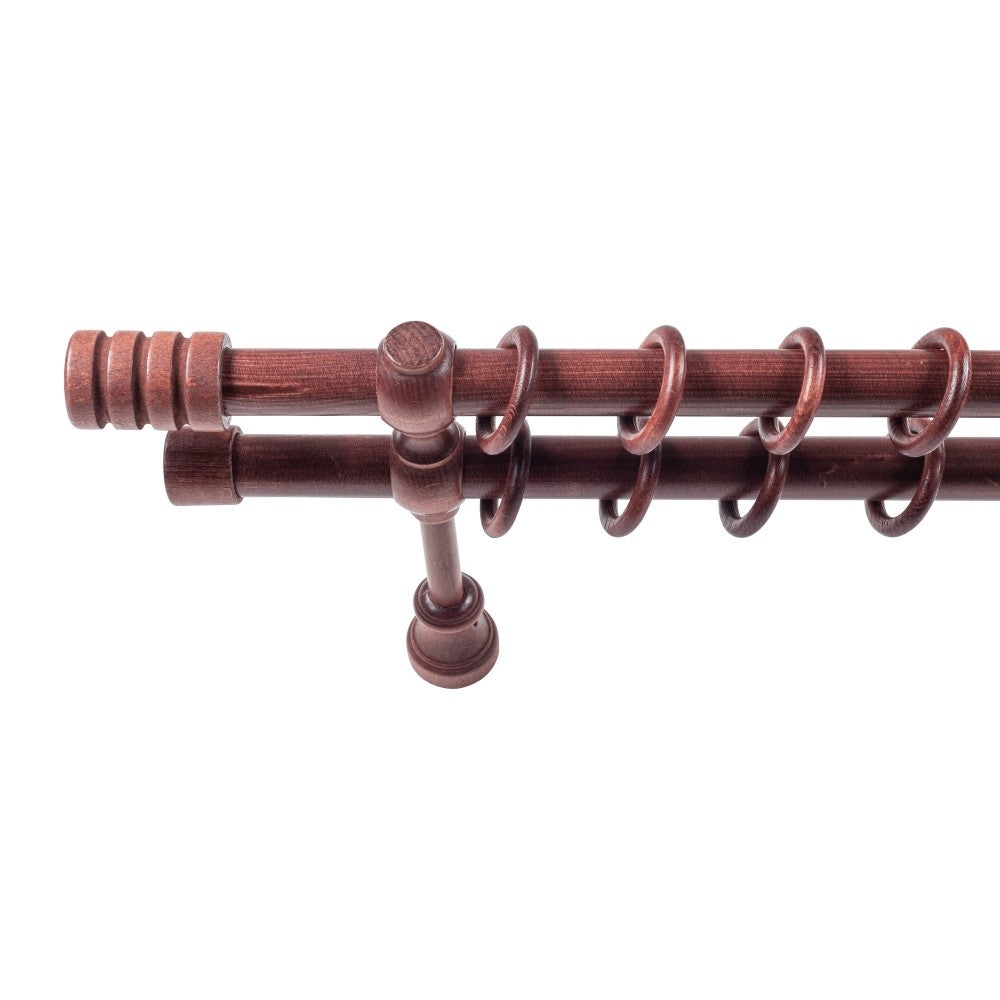 Galerie dubla lemn masiv Pisa, nuanta mahon, 280 cm - KIT COMPLET