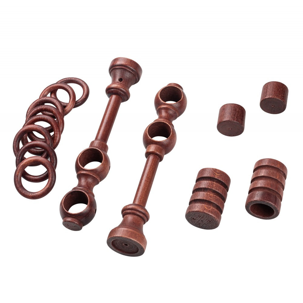 Galerie dubla lemn masiv Pisa, nuanta mahon, 160 cm - KIT COMPLET