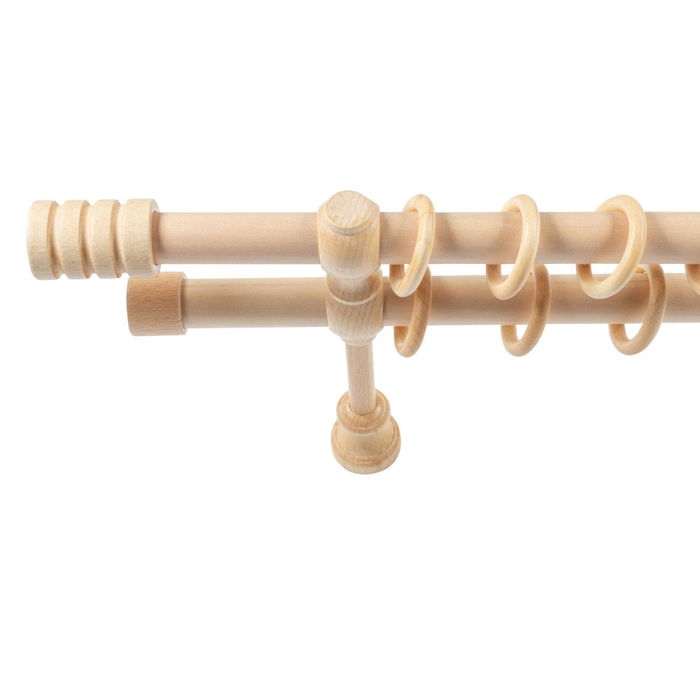 Galerie dubla lemn masiv Pisa, nuanta natur, 140 cm - KIT COMPLET