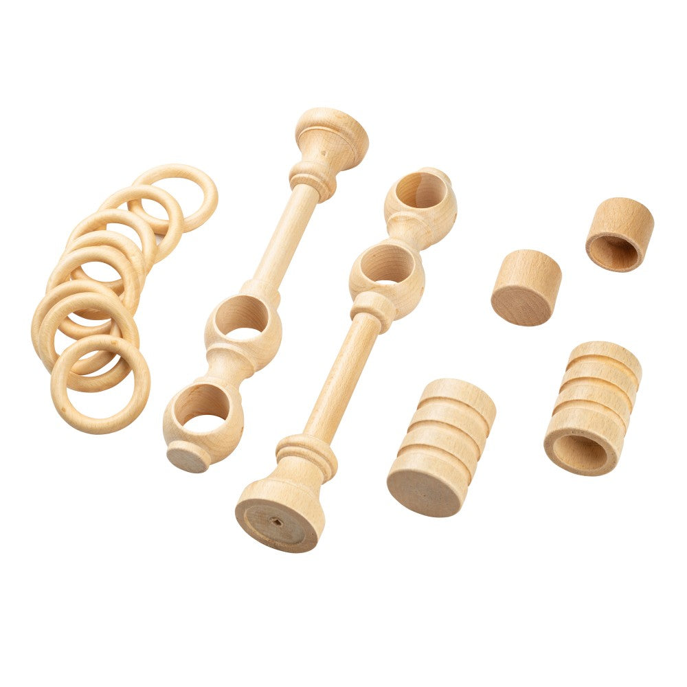 Galerie dubla lemn masiv Pisa, nuanta natur, 140 cm - KIT COMPLET