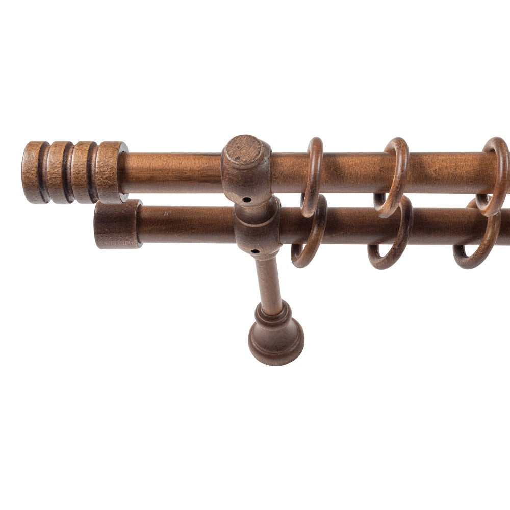 Pisa solid wood double gallery, walnut shade, 160 cm - COMPLETE KIT