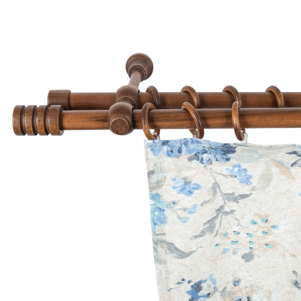 Galerie dubla lemn masiv Pisa, nuanta nuc, 120 cm - KIT COMPLET