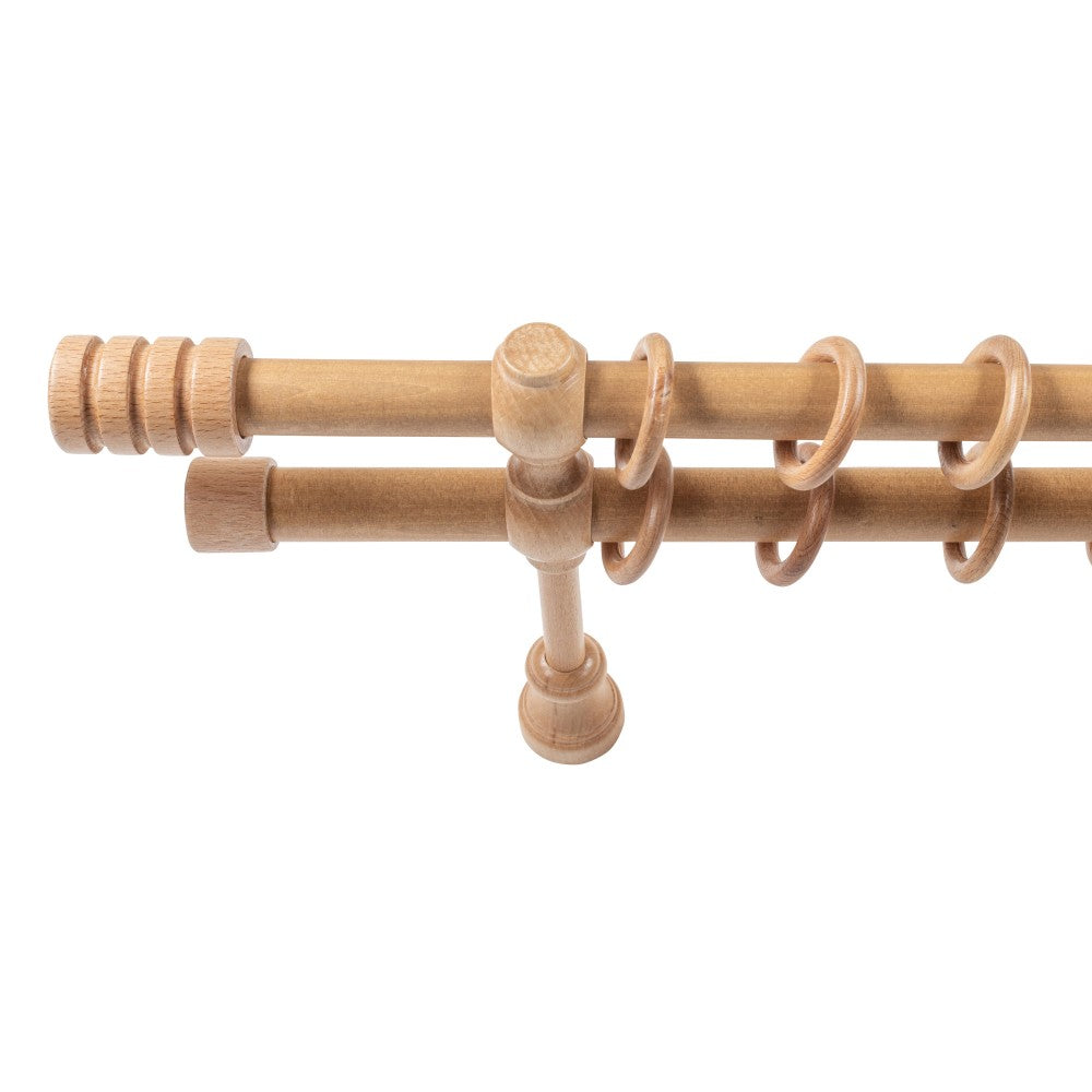 Galerie dubla lemn masiv Pisa, nuanta stejar, 160 cm - KIT COMPLET