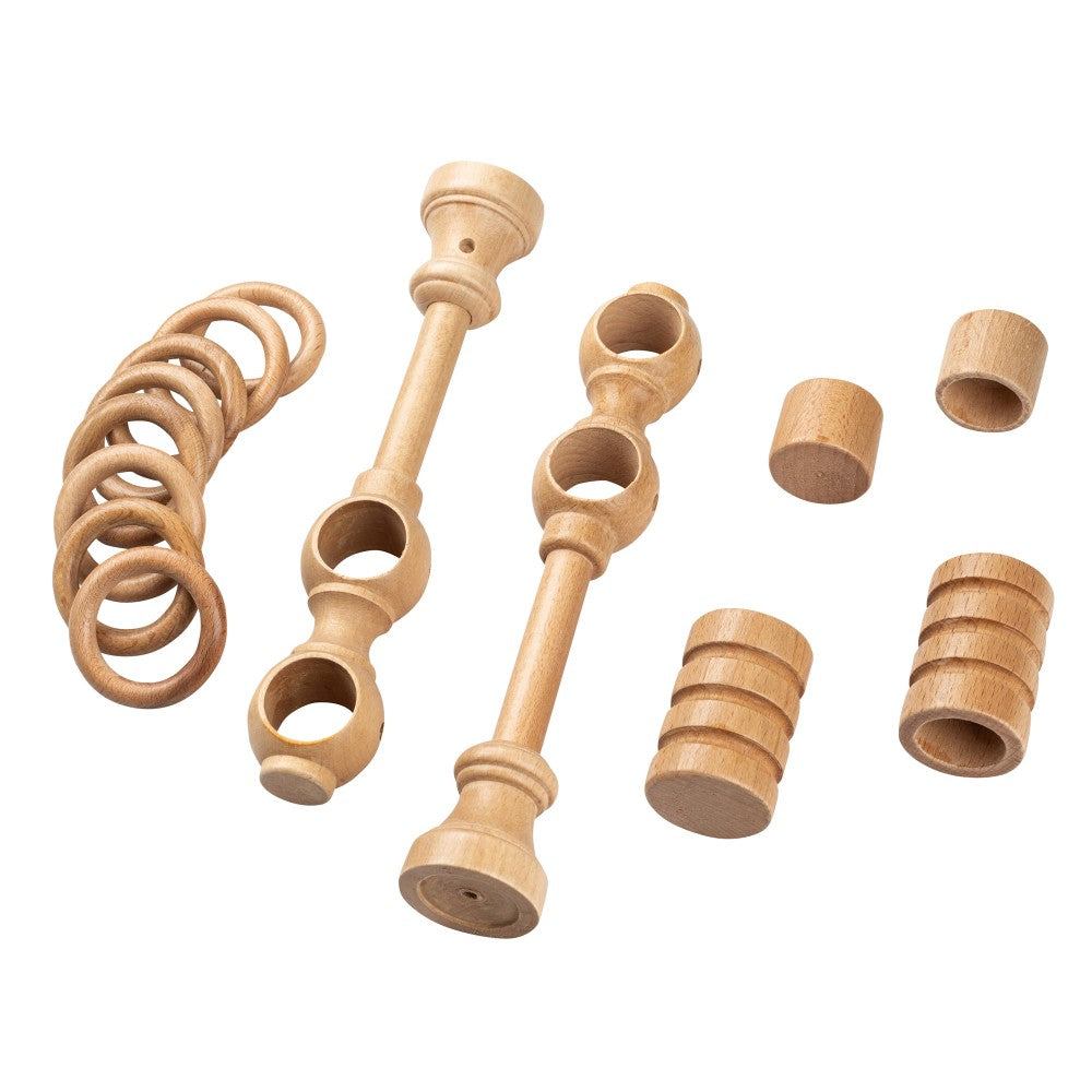 Galerie dubla lemn masiv Pisa, nuanta stejar, 120 cm - KIT COMPLET