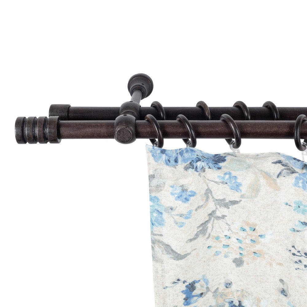 Galerie dubla lemn masiv Pisa, nuanta wenge, 220 cm - KIT COMPLET