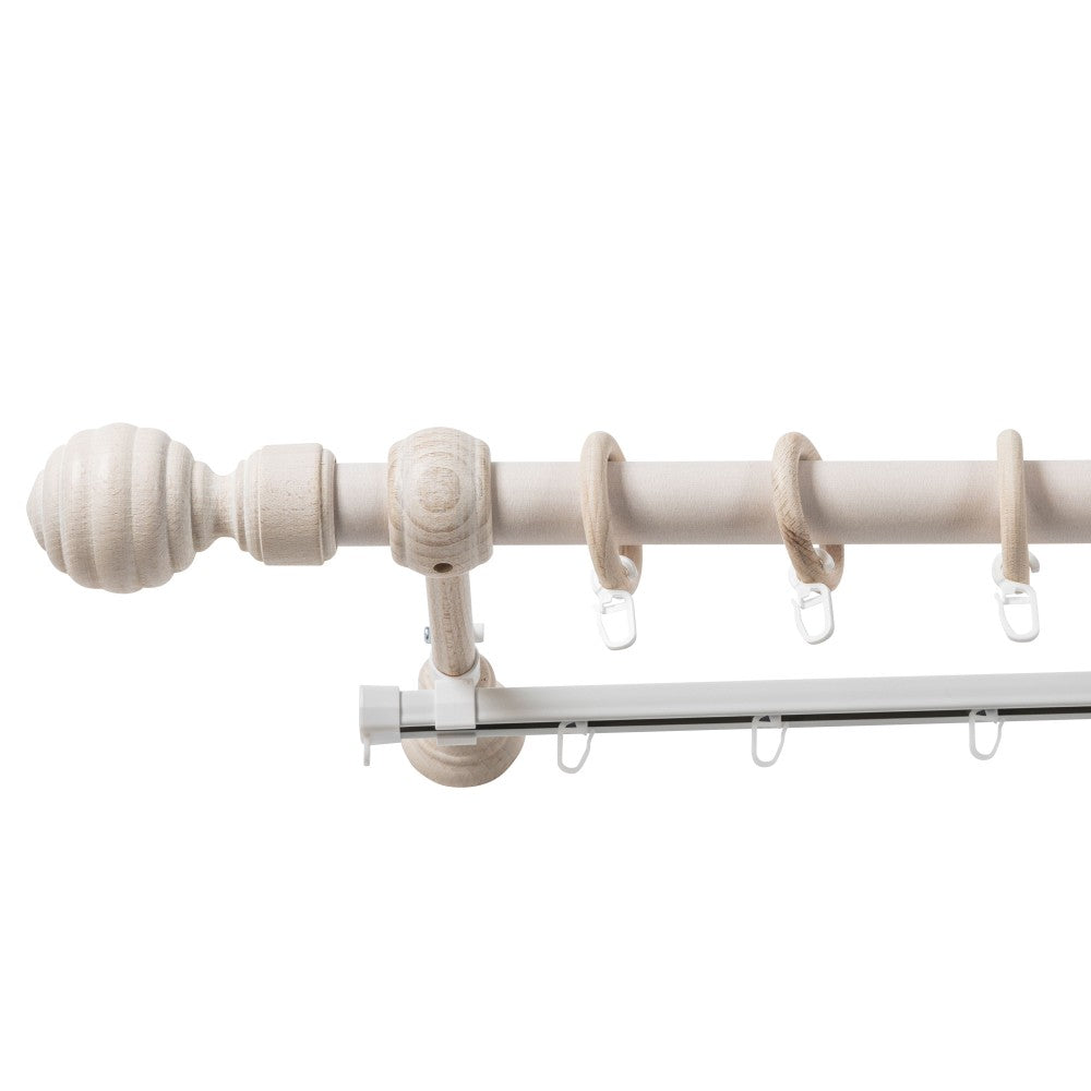 Simple gallery, solid wood, Regal, antique white shade, 180 cm - U-RAIL INCLUDED