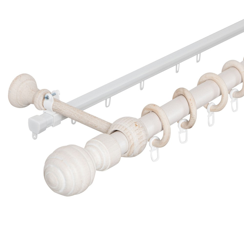 Simple gallery, solid wood, Regal, antique white shade, 180 cm - U-RAIL INCLUDED