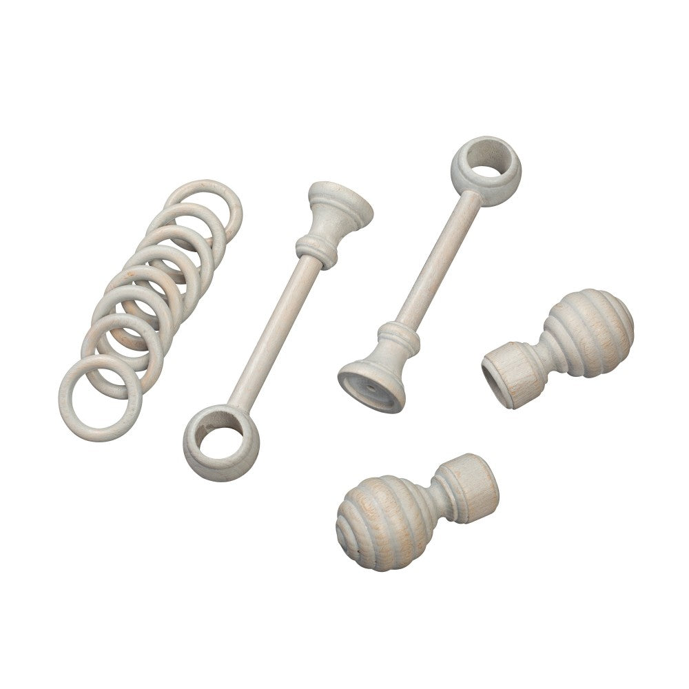 Galerie simpla lemn masiv Regal, consola standard, nuanta gri-antic, 300 cm - KIT COMPLET