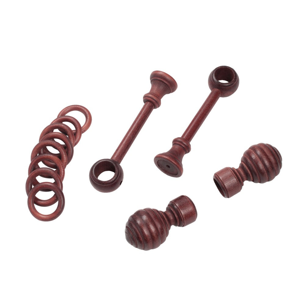 Galerie simpla lemn masiv Regal, consola standard, nuanta mahon, 180 cm - KIT COMPLET