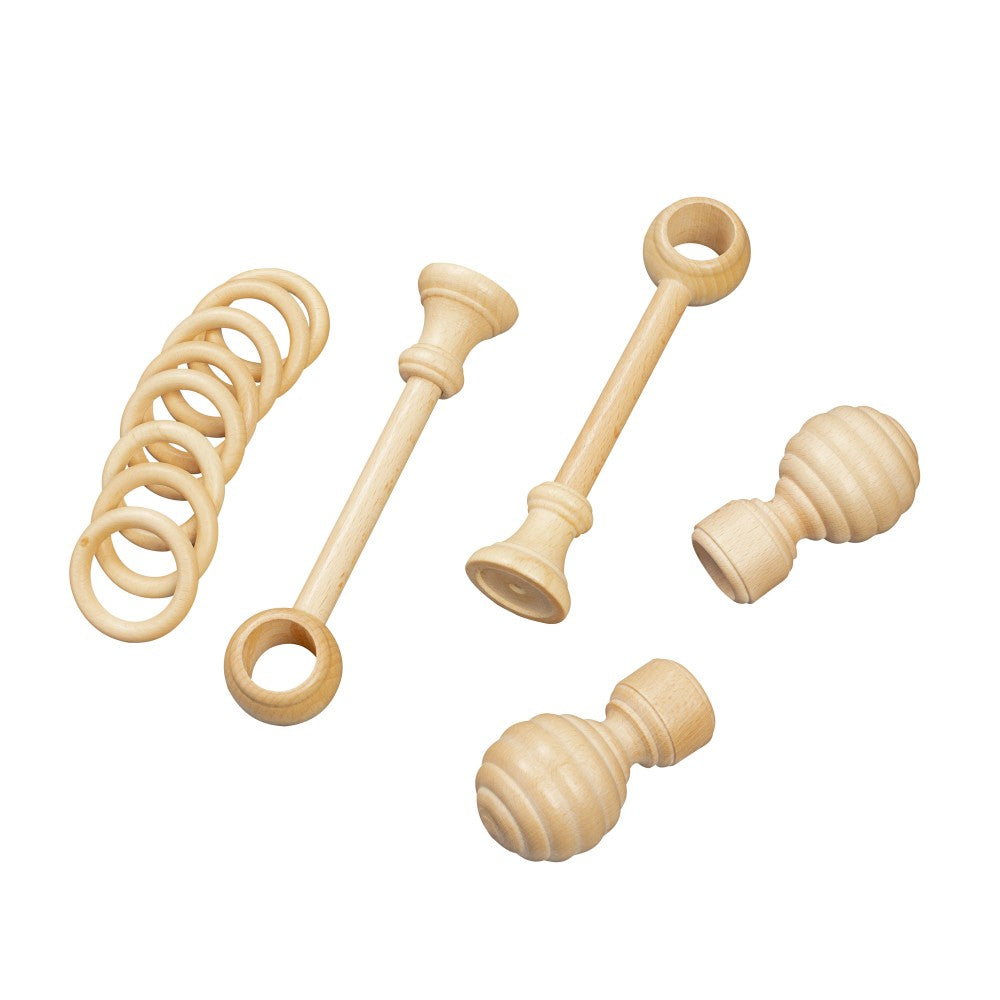 Galerie simpla lemn masiv Regal, consola standard, nuanta natur, 360 cm - KIT COMPLET