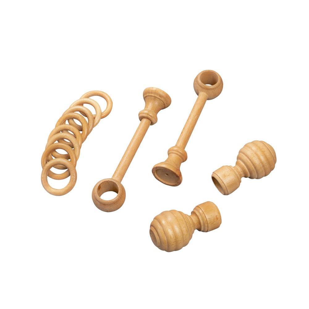 Galerie simpla lemn masiv Regal, consola standard, nuanta stejar, 240 cm - KIT COMPLET