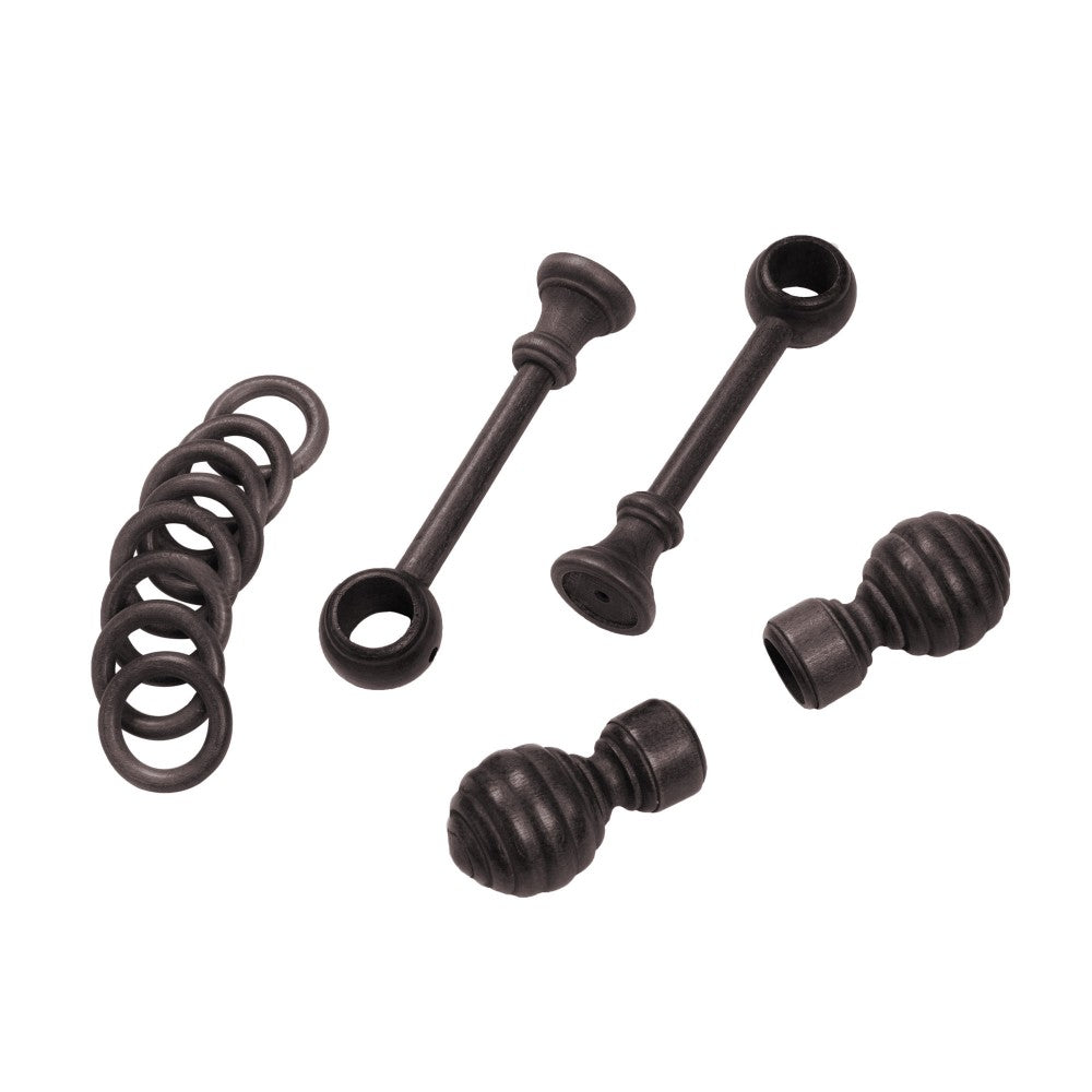 Galerie simpla lemn masiv Regal, consola standard, nuanta wenge, 240 cm - KIT COMPLET