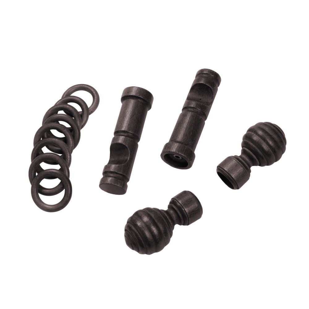 Galerie simpla lemn masiv Regal, consola moderna, nuanta wenge, 300 cm - KIT COMPLET