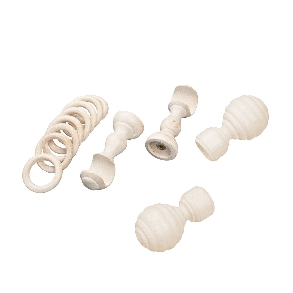 Galerie simpla lemn masiv Regal, consola clasica, nuanta alb-antic, 140 cm - KIT COMPLET