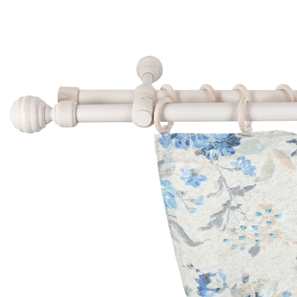 Galerie dubla lemn masiv Regal, nuanta alb-antic, 140 cm - KIT COMPLET