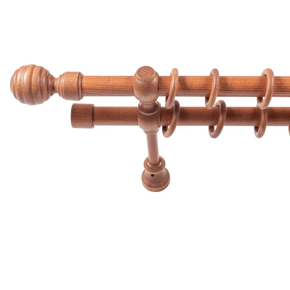 Galerie dubla lemn masiv Regal, nuanta cires, 360 cm - KIT COMPLET