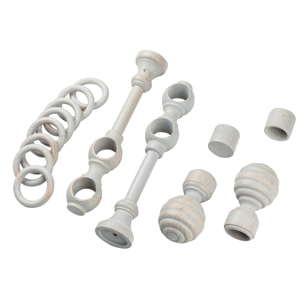 Galerie dubla lemn masiv Regal, nuanta gri-antic, 400 cm - KIT COMPLET