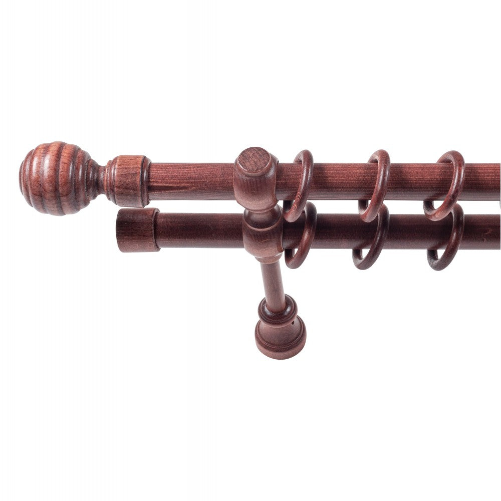 Galerie dubla lemn masiv Regal, nuanta mahon, 220 cm - KIT COMPLET