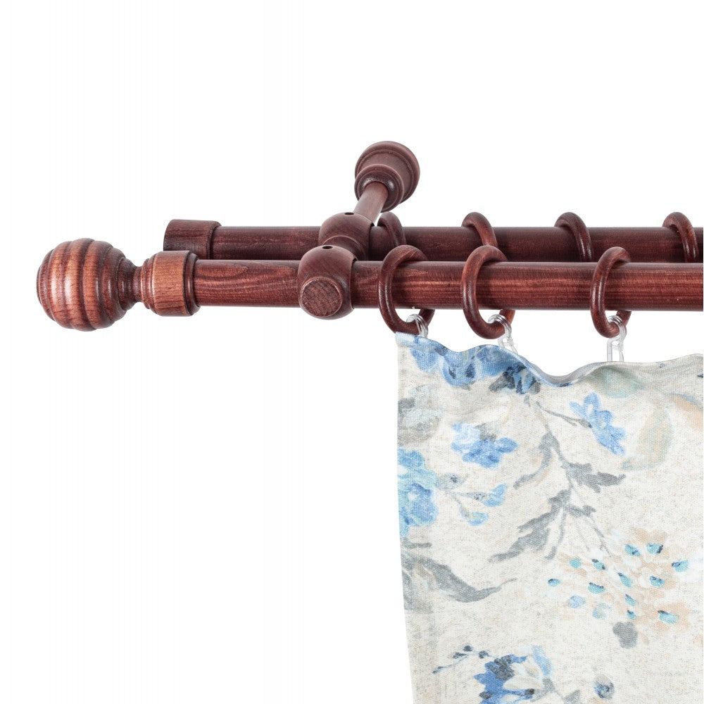 Galerie dubla lemn masiv Regal, nuanta mahon, 360 cm - KIT COMPLET