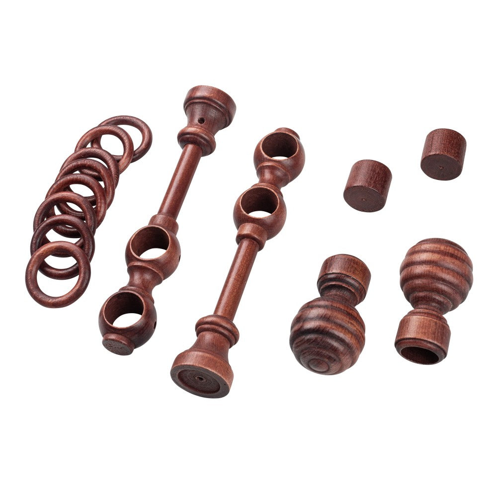 Galerie dubla lemn masiv Regal, nuanta mahon, 360 cm - KIT COMPLET