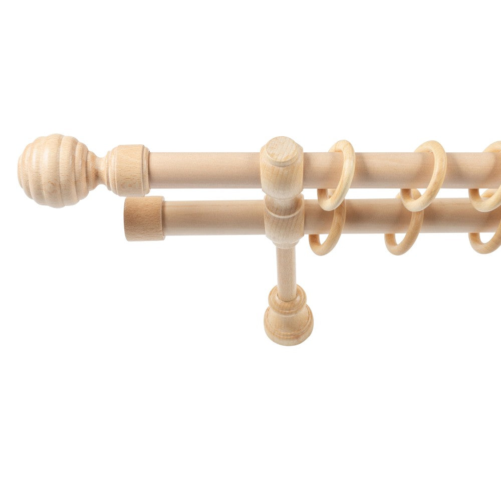 Galerie dubla lemn masiv Regal, nuanta natur, 240 cm - KIT COMPLET